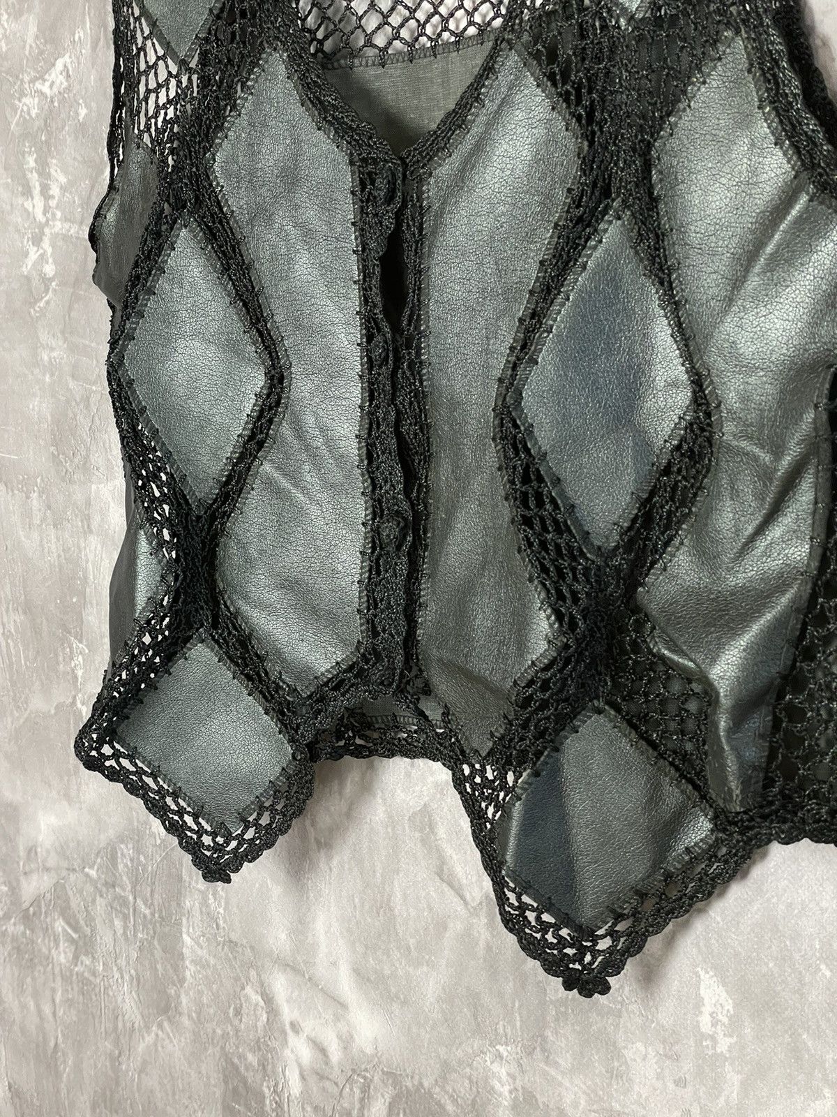 Leather × Vintage RARE💥Vintage Japanese Brand Patchwork Leather Vest Size M / US 6-8 / IT 42-44 - 6 Thumbnail