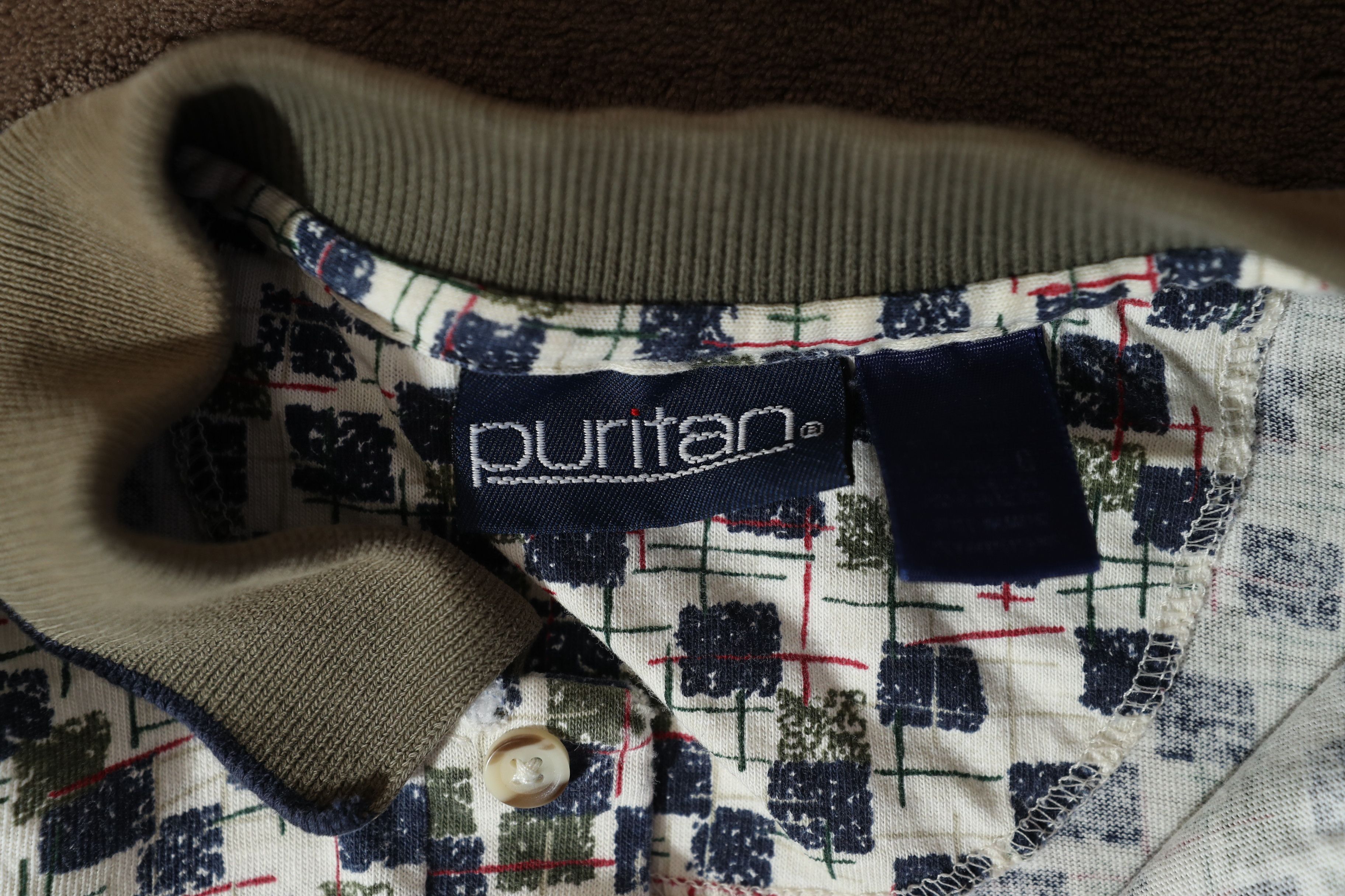Puritan Puritan Vintage Pattern Polo (L) Size US L / EU 52-54 / 3 - 10 Thumbnail