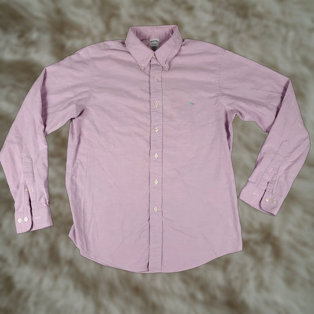 Brooks Brothers Brooks Brothers Shirt Mens Large Purple Extra Slim Fit Button Up Long Sleeve Regular Collar Down Vintage: No Size US L / EU 52-54 / 3 - 1 Thumbnail