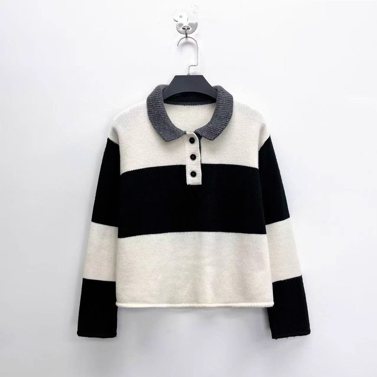 Dior Black & White Lucky 8 Polo Short Knit Sweater