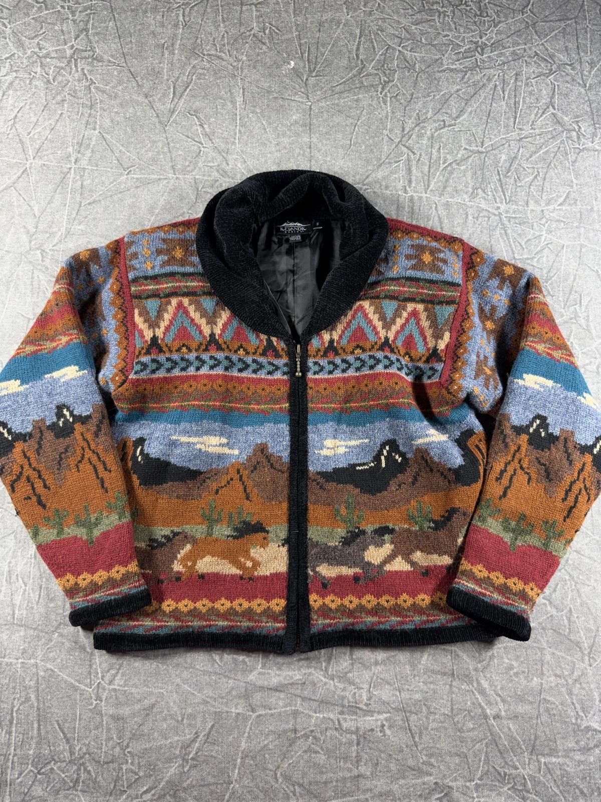 Other Icelandic Sweater Men's S Brown Wool Blend Vintage Full Zip Size US S / EU 44-46 / 1 - 2 Thumbnail