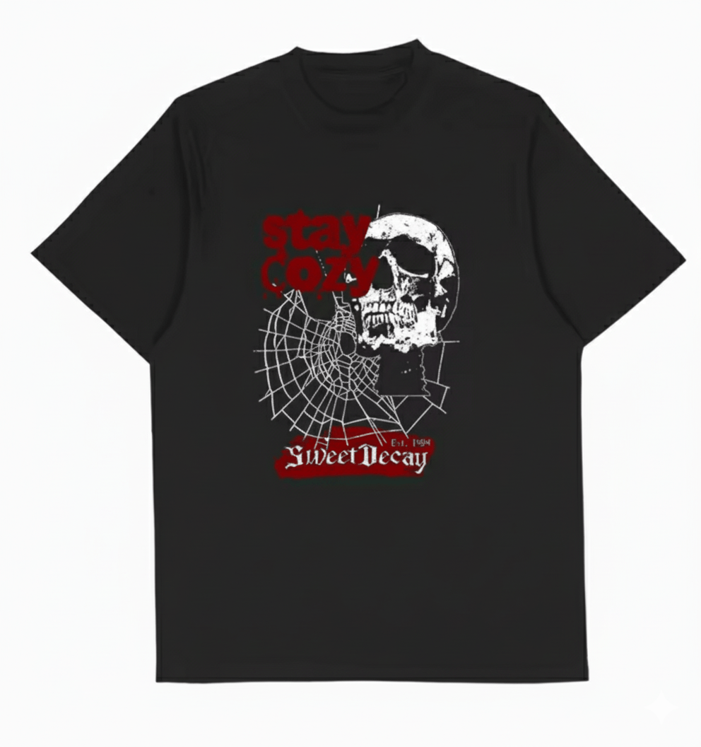 Other Streetwear Retro Skull Spider Web Print T-Shirt Punk Size US XL / EU 56 / 4 - 1 Thumbnail