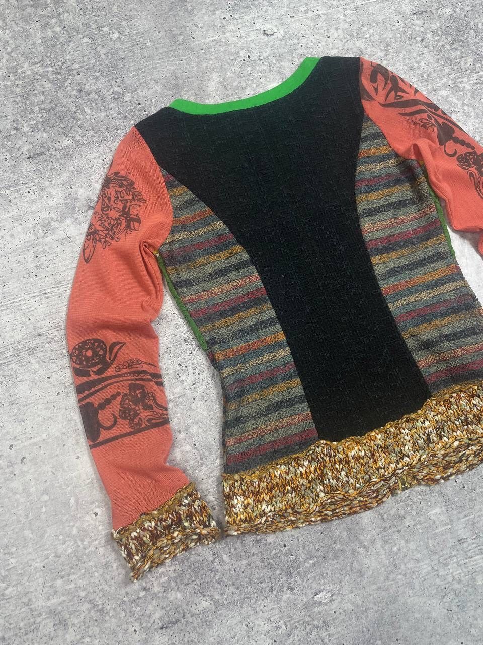 Japanese Brand Vintage Jean Paul Gaultier Style Mesh Knitted Top Zip Y2K Size S / US 4 / IT 40 - 5 Thumbnail