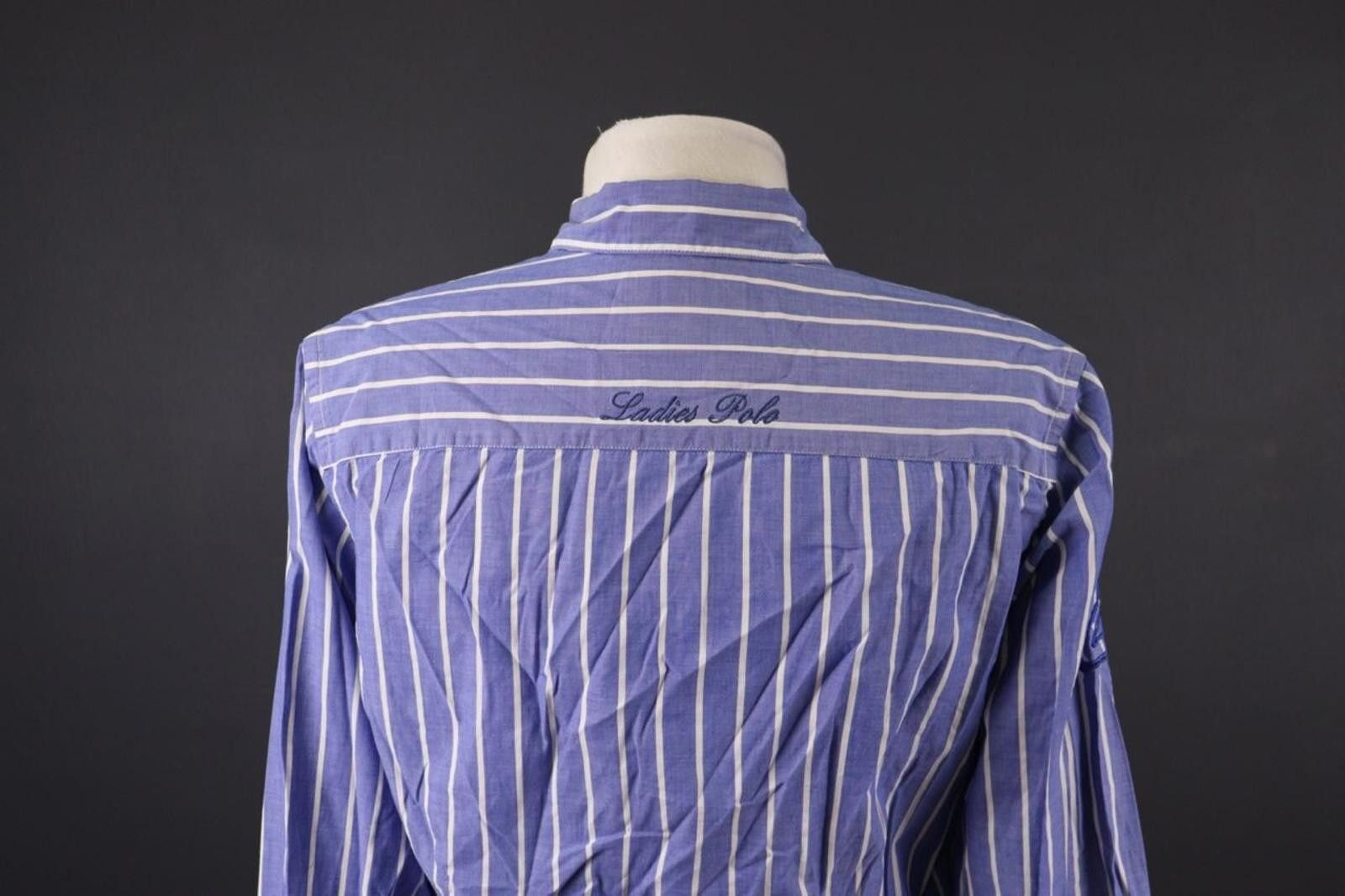 La Martina La Martina Blue Stripe Long Sleeve Blouse Shirt Size 4 Size S / US 4 / IT 40 - 7 Thumbnail