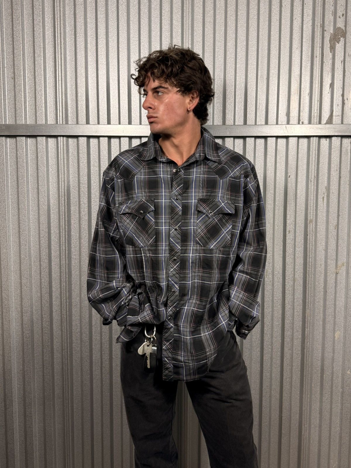 Wrangler Vintage Wrangler Western Pearl Snap Plaid Button Up Shirt Size US XL / EU 56 / 4 - 11 Thumbnail