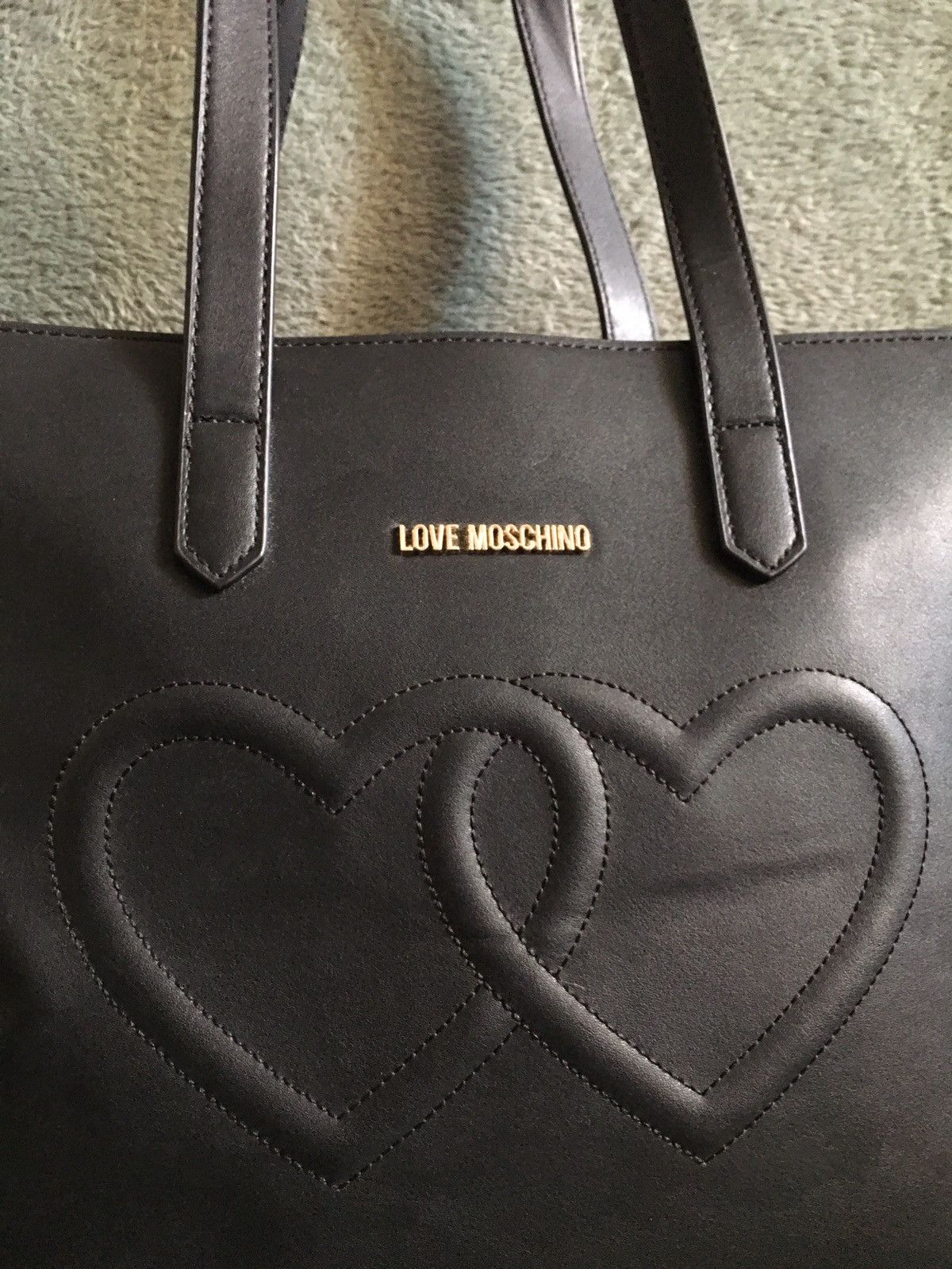Love Moschino × Moschino Love Moschino Womens Love Heart Embossed Tote Bag Handbag Size ONE SIZE - 4 Thumbnail