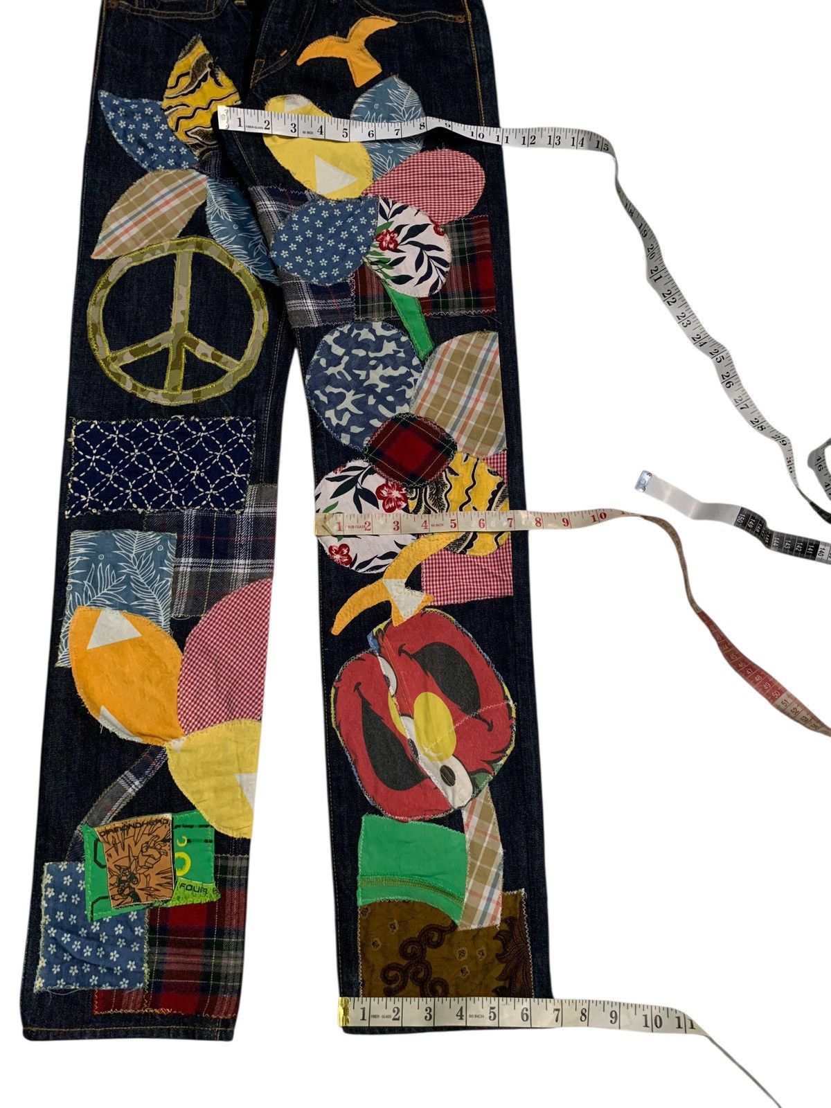Kapital KAPITAL PATCHWORK HIPPIES STYLE REWORK JAPANESE INSANE DENIM Size US 29 - 20 Thumbnail