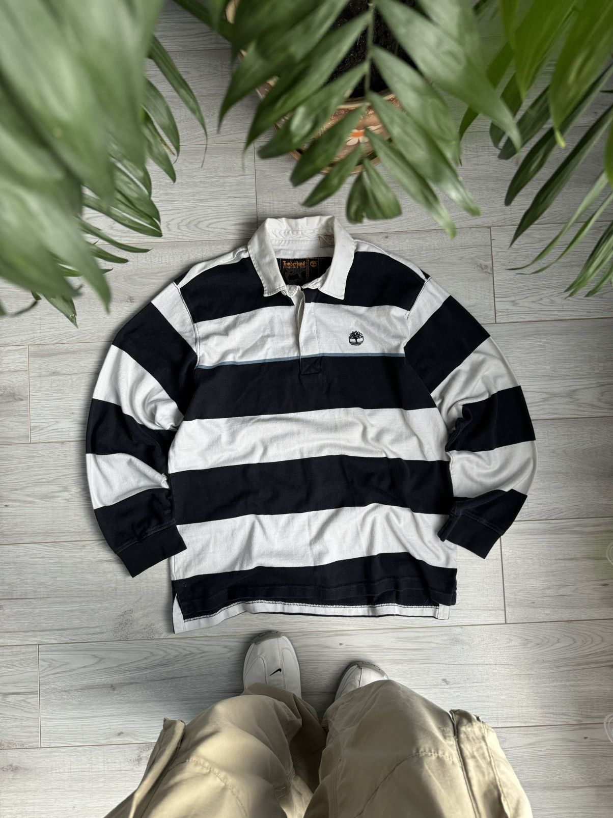 Timberland × Vintage Vintage Timberland Striped polo long sleeve Shirt Size US L / EU 52-54 / 3 - 1 Thumbnail