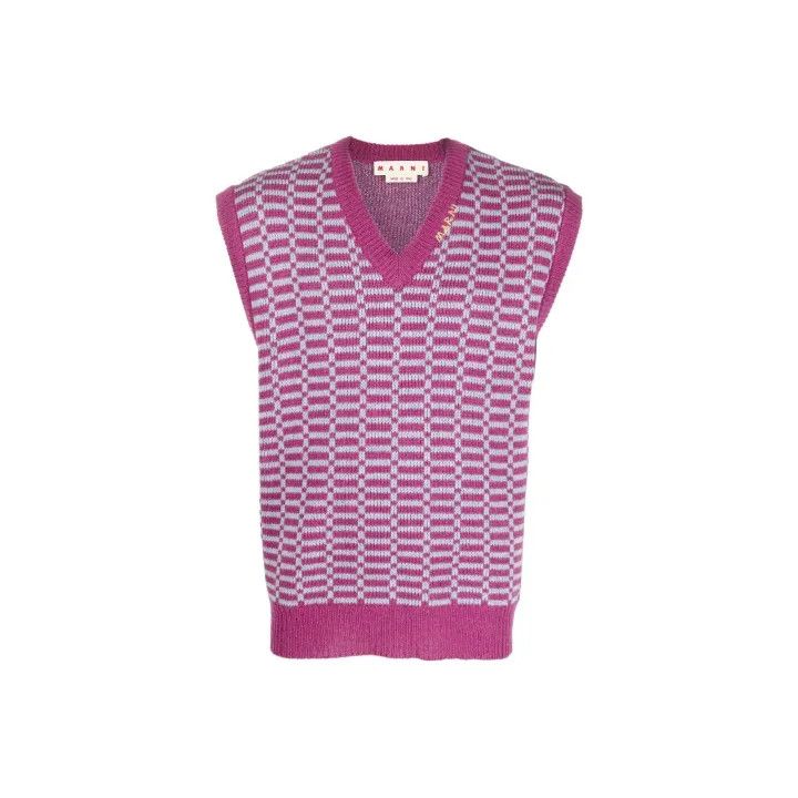 Marni MARNI FW22 V-neck Knit Vest for Men Size US M / EU 48-50 / 2 - 1 Thumbnail
