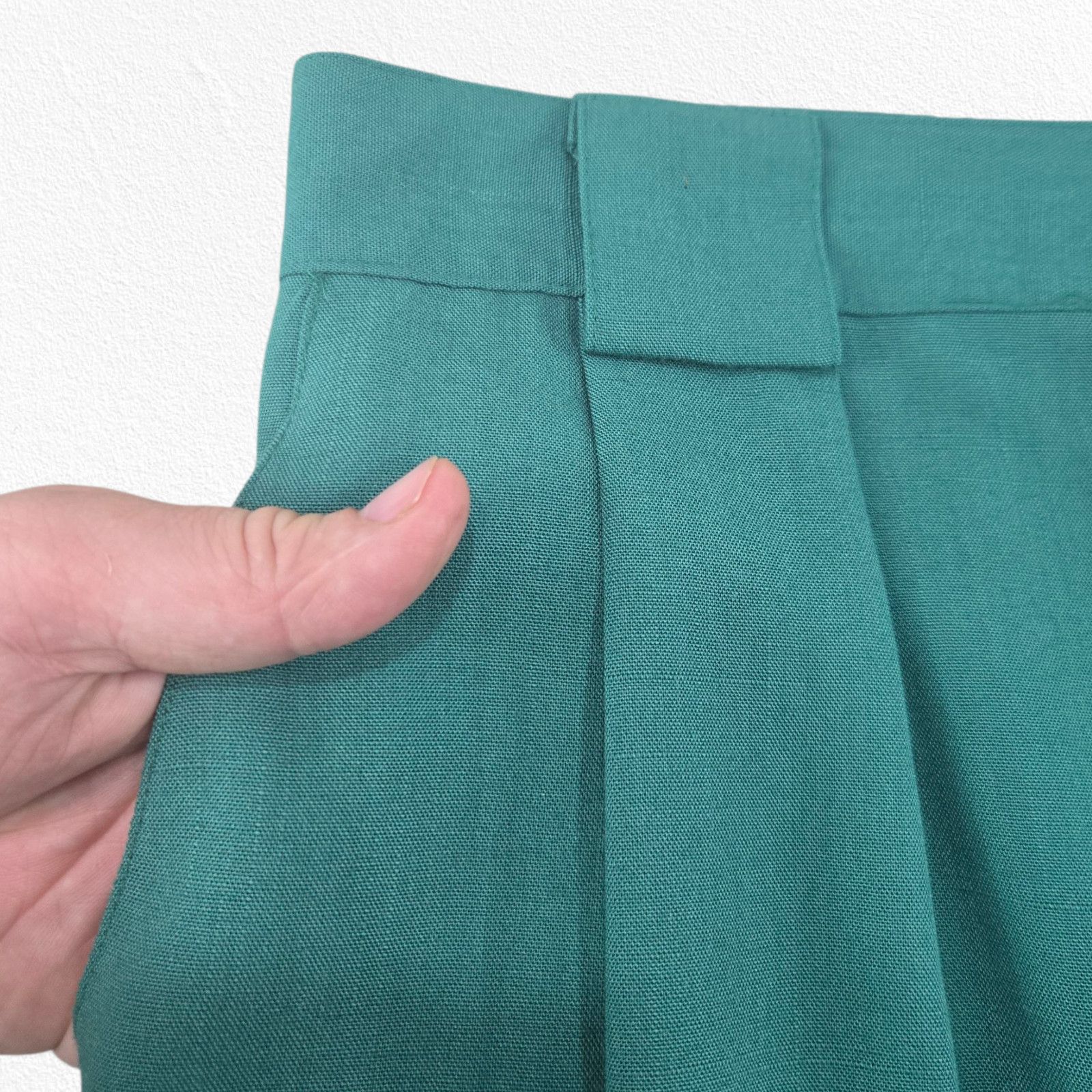 Vintage Vintage Green Teal Button Front Pencil Midi Skirt Size 16 Size 38" / US 16 / IT 52 - 9 Thumbnail
