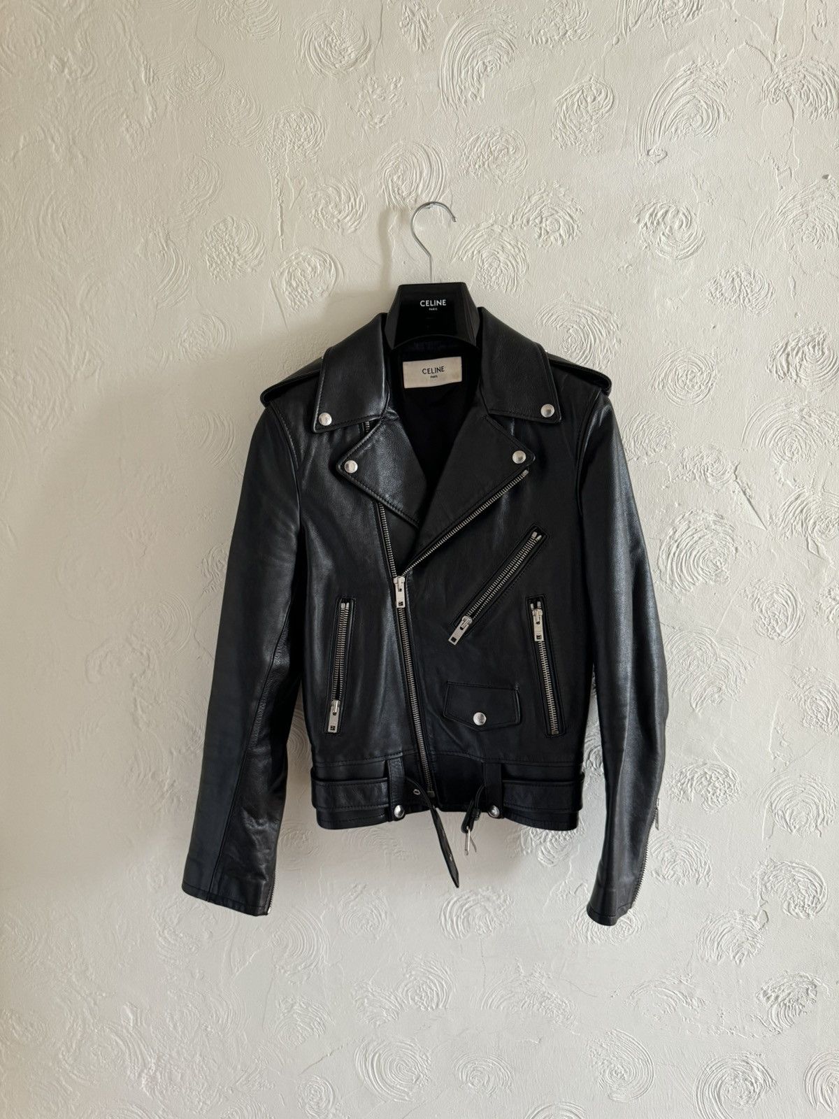 Celine × Hedi Slimane Celine Leather Jacket Biker Motorcycle 44 Size US S / EU 44-46 / 1 - 4 Thumbnail