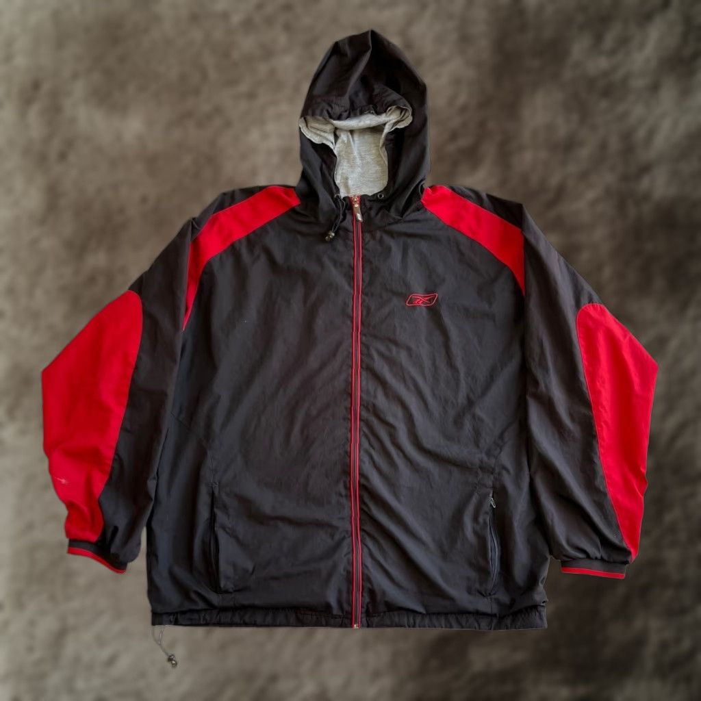 Reebok VINTAGE Reebok Windbreaker Jacket XL Men Black 90s Logo Zip Spring Fall Winter Nylon Softshell Size US XL / EU 56 / 4 - 1 Thumbnail