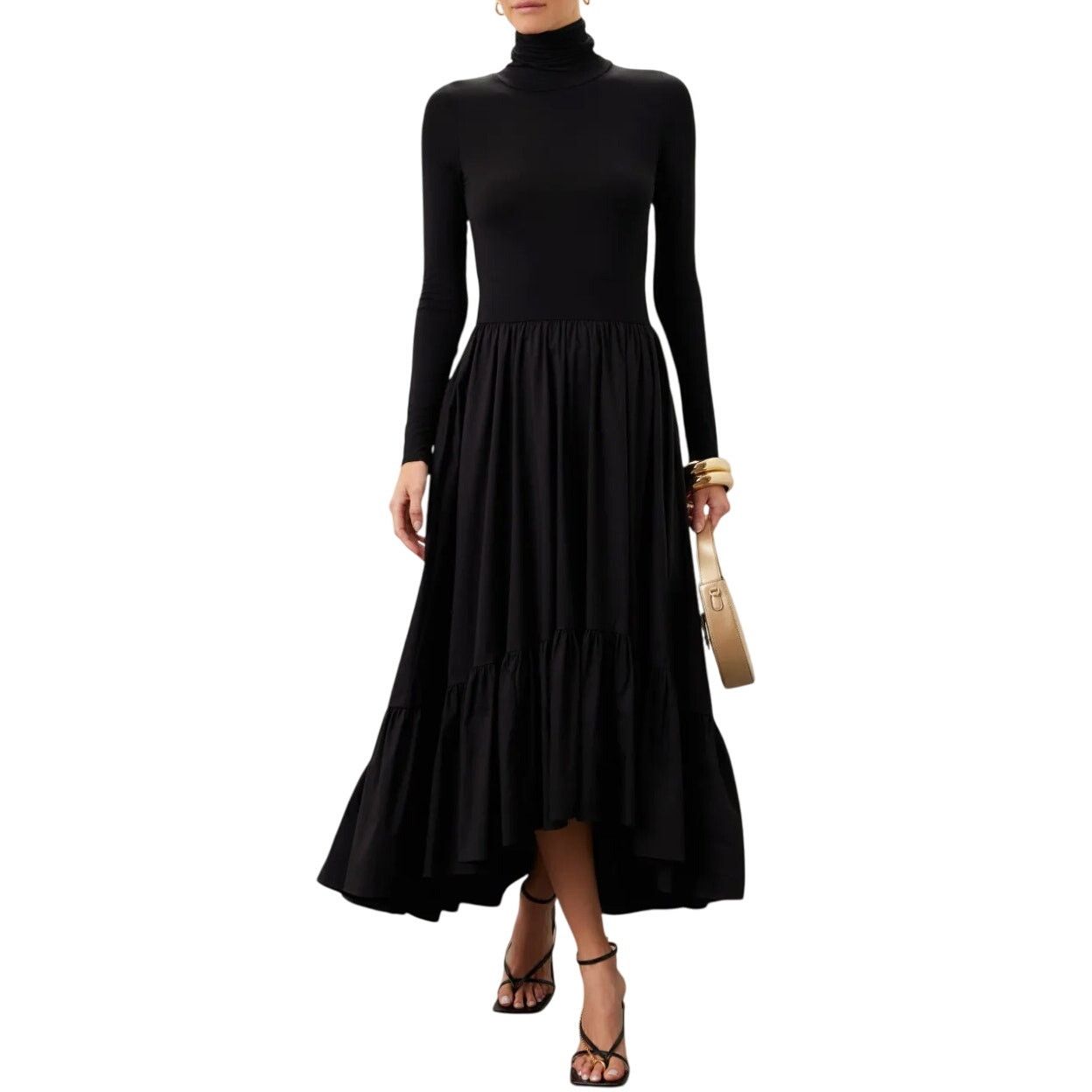 CAROLINE CONSTAS Caroline Constas Melissa Long Sleeve Dress in Black, Size M Size M / US 6-8 / IT 42-44 - 2 Thumbnail