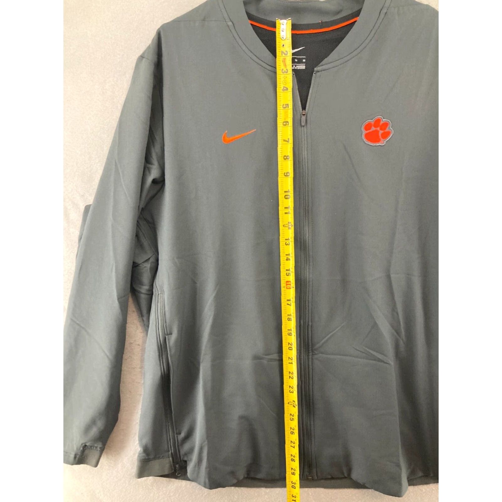 Nike Nike Mens Jacket XL Gray Clemson Swoosh Paw Patch Athletic Full Zip Size US XL / EU 56 / 4 - 3 Thumbnail