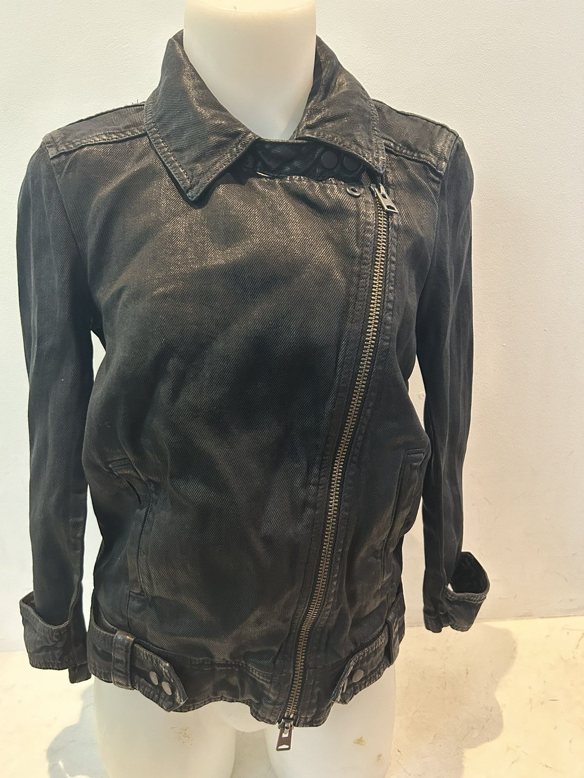 Allsaints New waxed coated cotton black Allsaints jacket Size S / US 4 / IT 40 - 6 Thumbnail