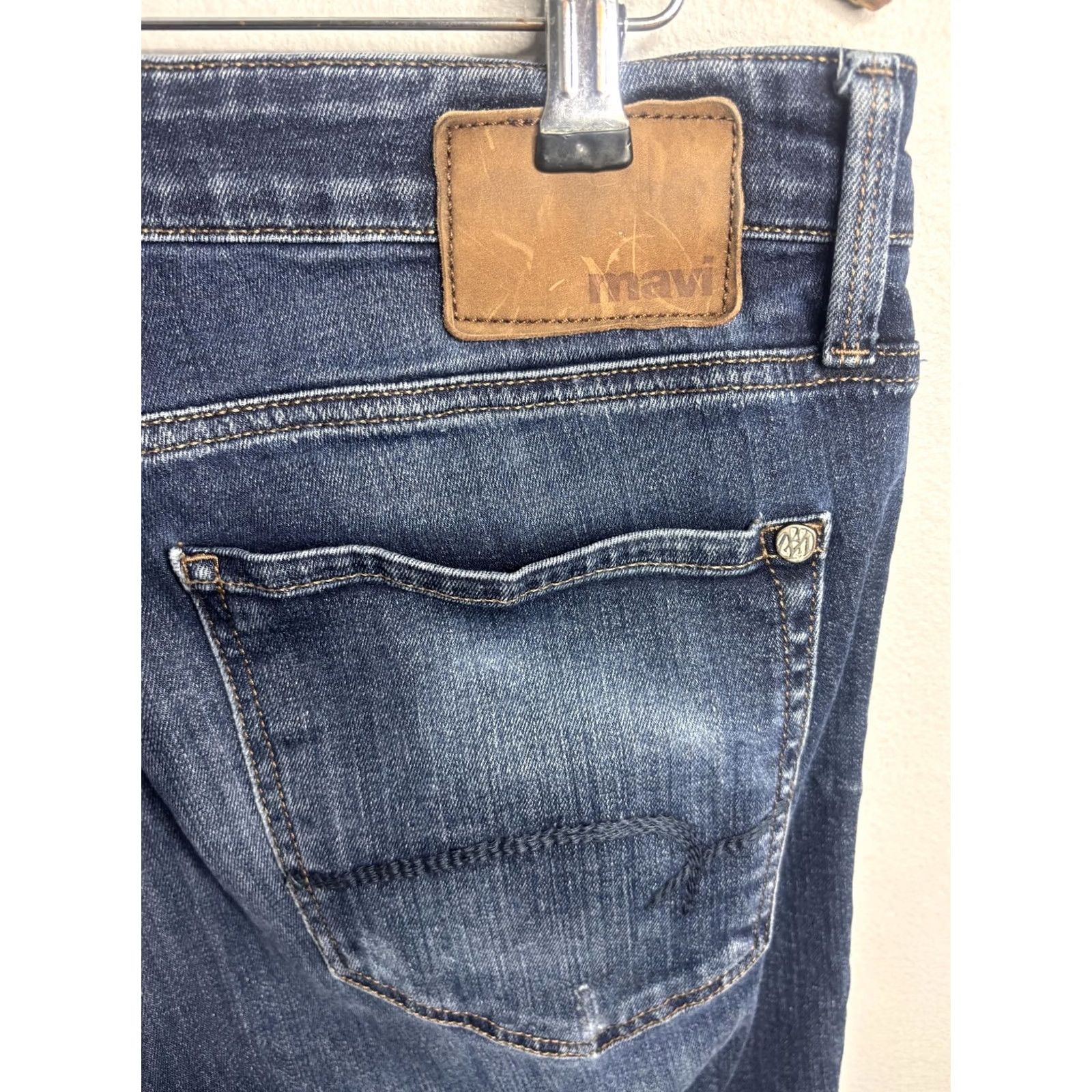 Mavi Mavi Jeans Mens 38 32 Blue Medium Wash Slim Tapered Distressed Denim Pants Size US 38 / EU 54 - 5 Thumbnail