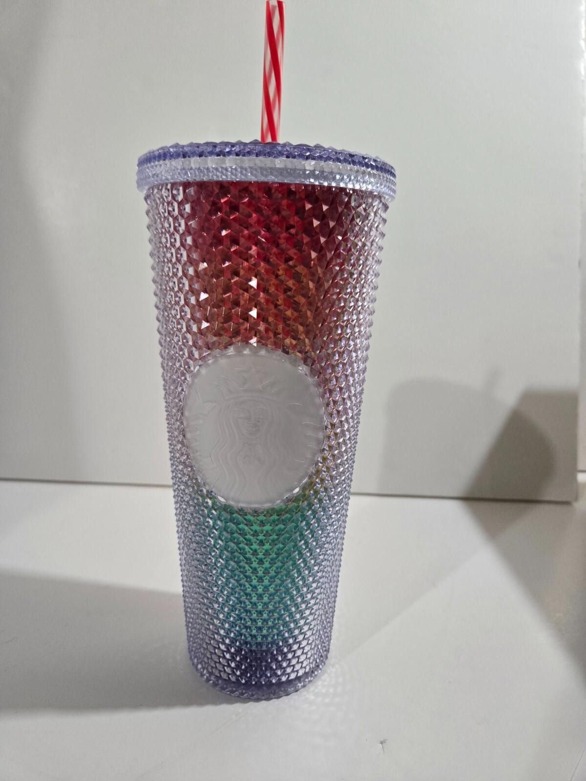 Designer Starbucks Tumbler Rainbow w/ Straw Studded 2024 24 oz NEW Size ONE SIZE - 1 Thumbnail
