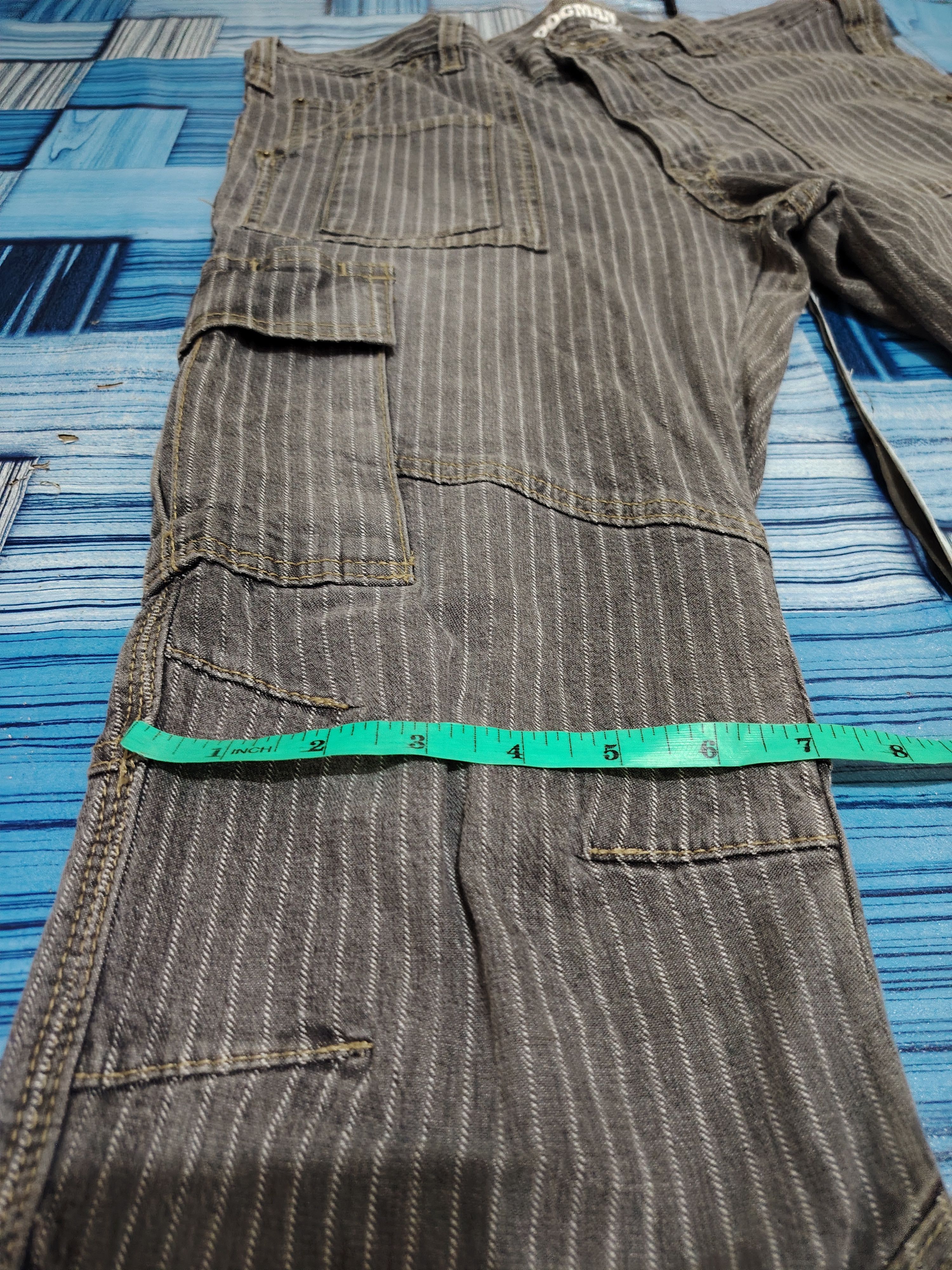5351 POUR LES HOMMES Dogman Selected Cargo Multipocket Striped Stretch Pants Size US 35 - 25 Thumbnail