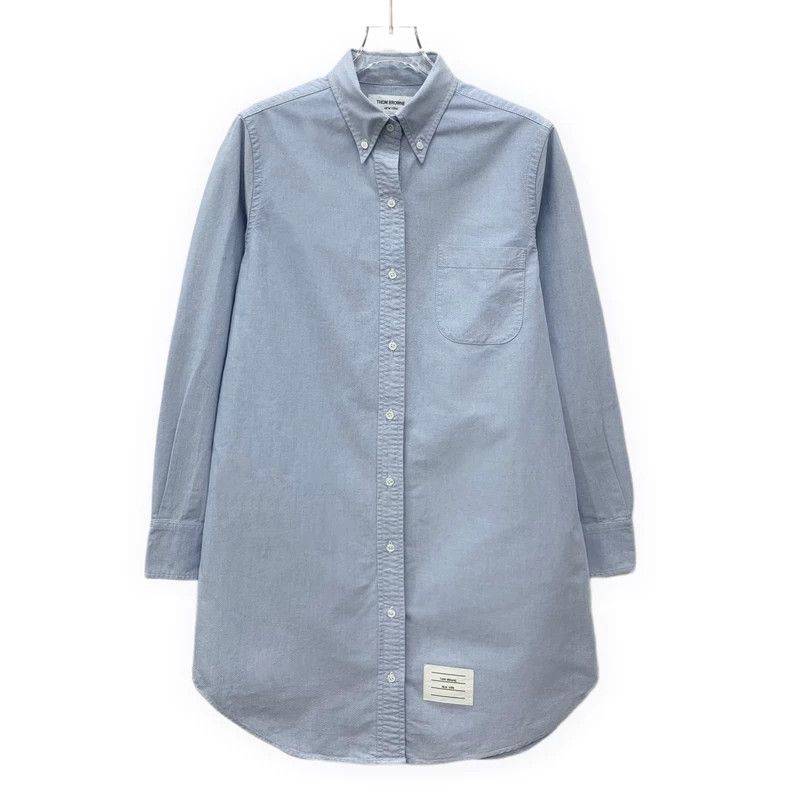 Thom Browne THOM BROWNE Light Blue Cotton Shirt-yf Size US XL / EU 56 / 4 - 1 Thumbnail