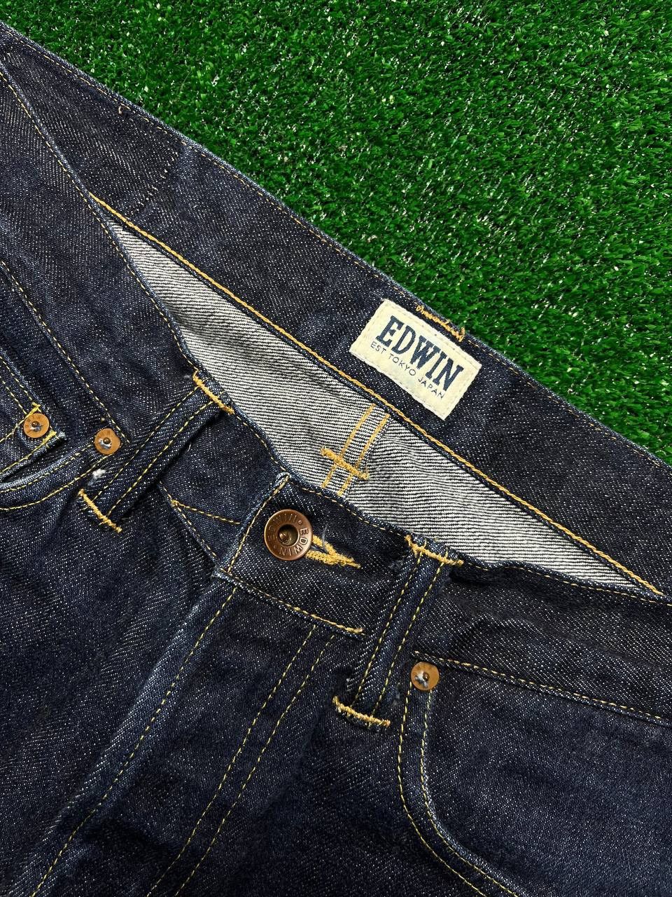 Edwin 🇯🇵Edwin Selvedge Denim Japan Samurai Custom Logo Size US 34 / EU 50 - 4 Thumbnail
