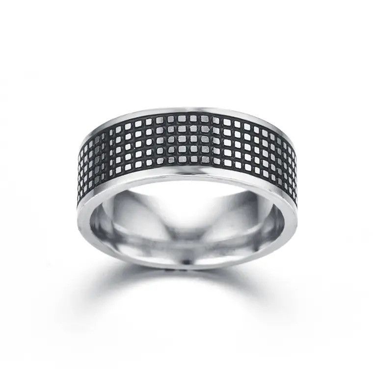 Jewelry × Vintage Silver Grid Tribal Design Ring Size 6-11 RGN - 594 Size ONE SIZE - 4 Thumbnail