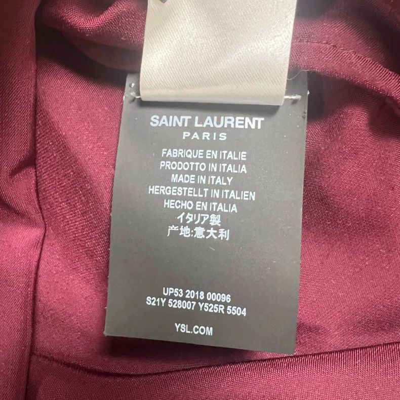 Yves Saint Laurent Saint Laurent18fw Gold Threaded Court Red Velvet Shirt 2503 Size US XXS / EU 40 - 4 Thumbnail
