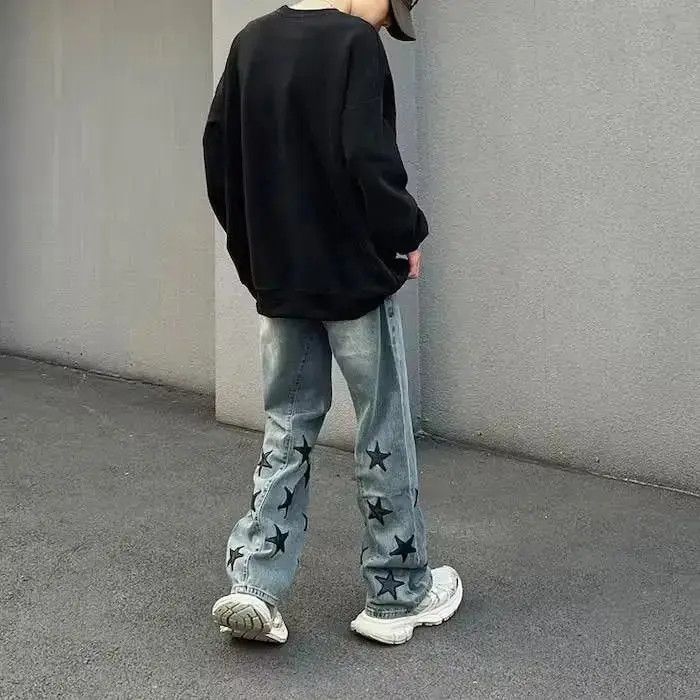 Japanese Brand × Jean Star Baggy Denim Jeans, Graphic Jeans Size US 32 / EU 48 - 4 Thumbnail