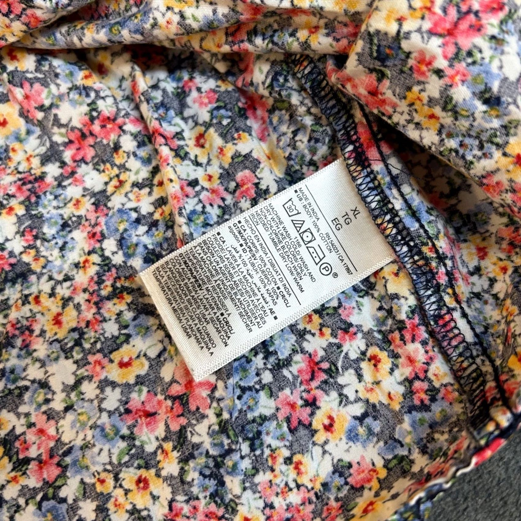 Old Navy Old Navy Multicolor Floral Print Short Sleeve Blouse Womens XL Blouse Tunic Lightweight Cotton Casual Top Size XL / US 12-14 / IT 48-50 - 5 Thumbnail