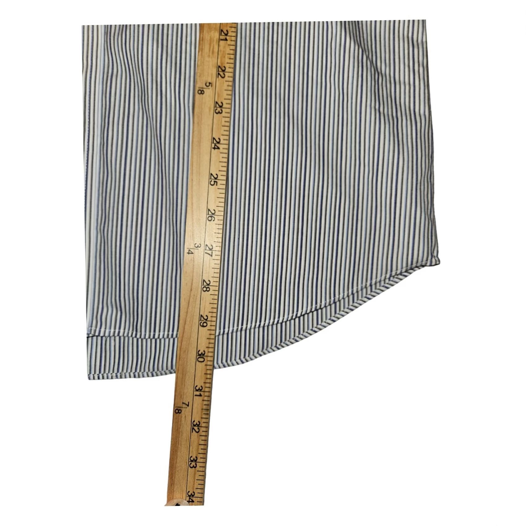 Vintage Forsyth of Canada Shirt Dress Shirt 34/35 Men White Striped 2 Ply 80's Non Iron Tailored Fit Button Up Long Sleeve Collar Spread Easy Care 100% Cotton Size US S / EU 44-46 / 1 - 4 Thumbnail