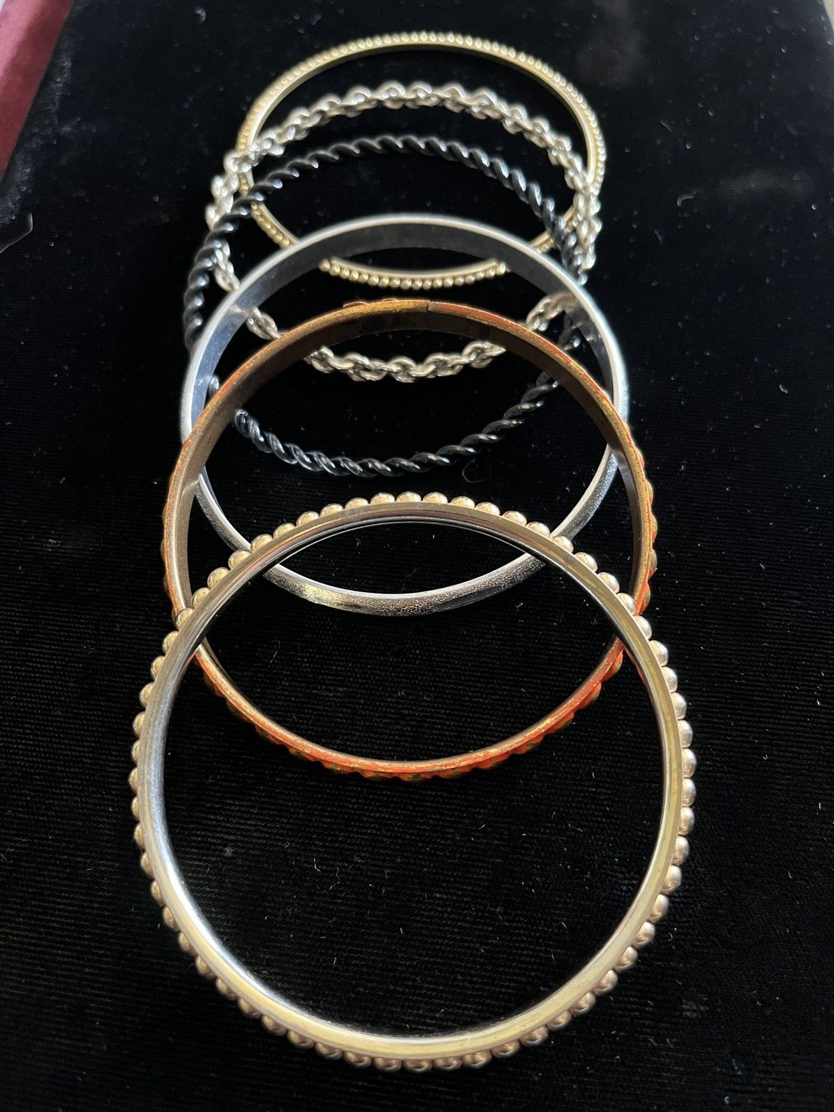 Other 6 metal bangle bracelets textured multicolored mixed media Size ONE SIZE - 2 Thumbnail