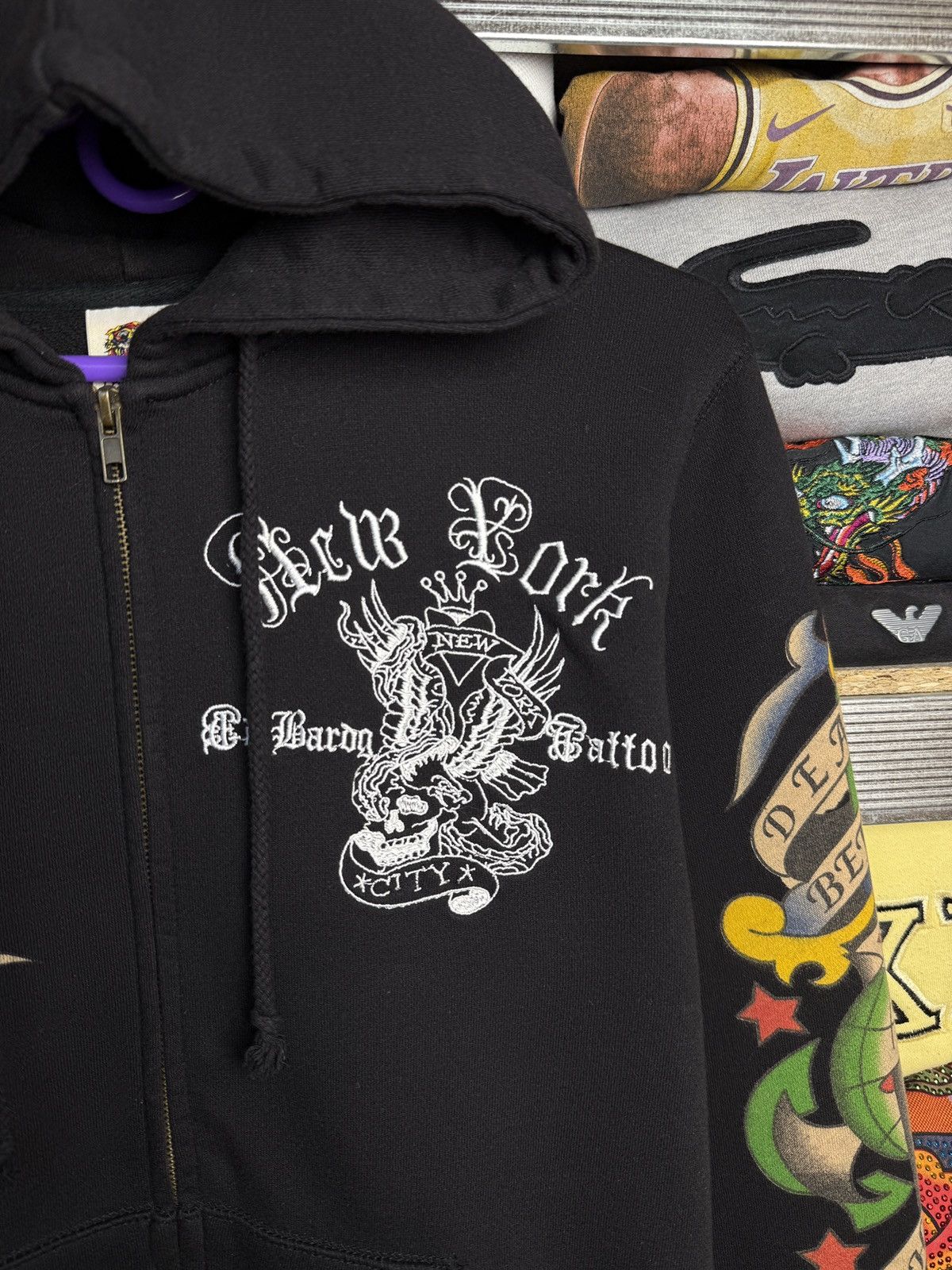 Ed Hardy Ed Hardy New York Skull Embroidered Logo Love Zip Hoodie Size US M / EU 48-50 / 2 - 7 Thumbnail