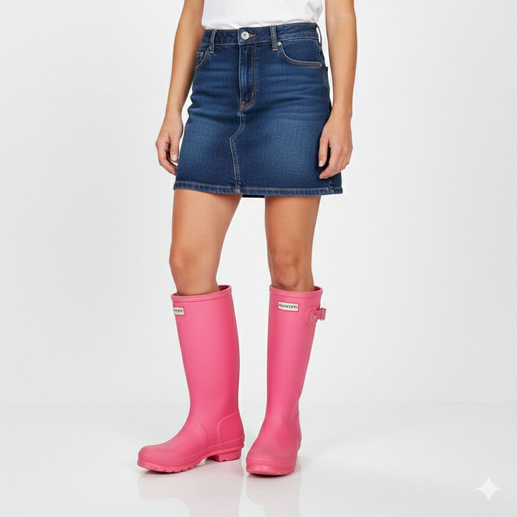 Hunter Hunter EU 36 US 4/5 Boots Pink Rubber Rainboots Winter Water Size US 5.5 / IT 35.5 - 2 Thumbnail
