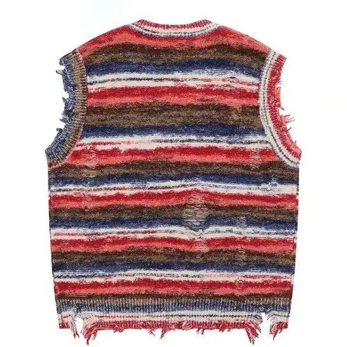 Aran Isles Knitwear Sleeveless Knitted Jumper Sweater Ripped Streetwear Pullover Size US M / EU 48-50 / 2 - 8 Thumbnail