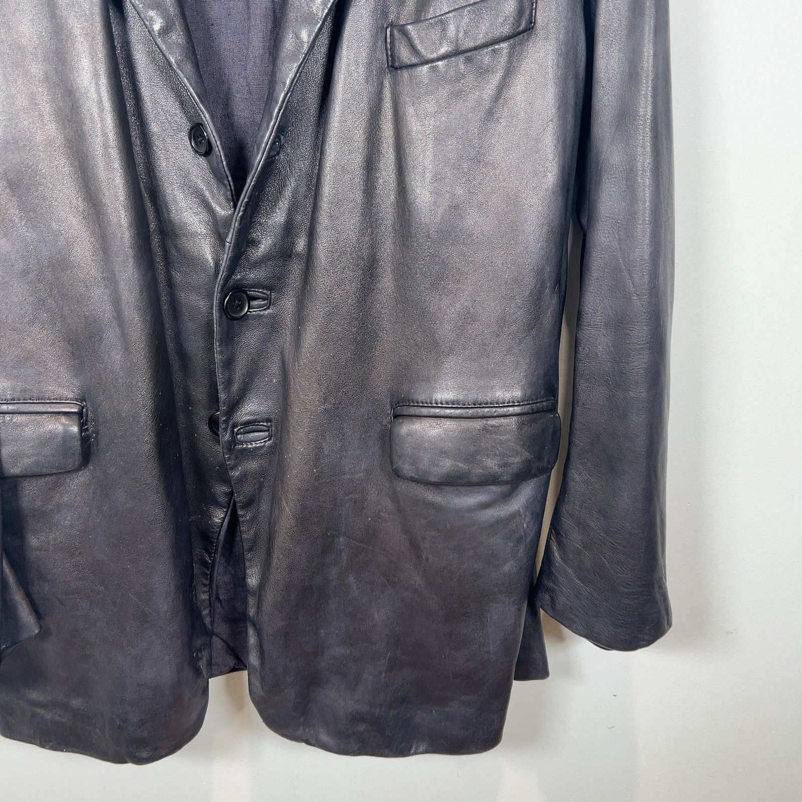 Giorgio Brato Giorgio Brato Leather Blazer Size 40S - 6 Thumbnail