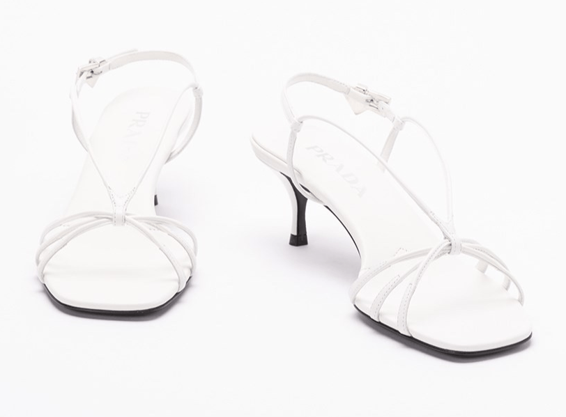 Prada Prada Capretto Strappy 55mm Sandal Mule Kitten Heel 41 Size US 11 / IT 41 - 11 Thumbnail