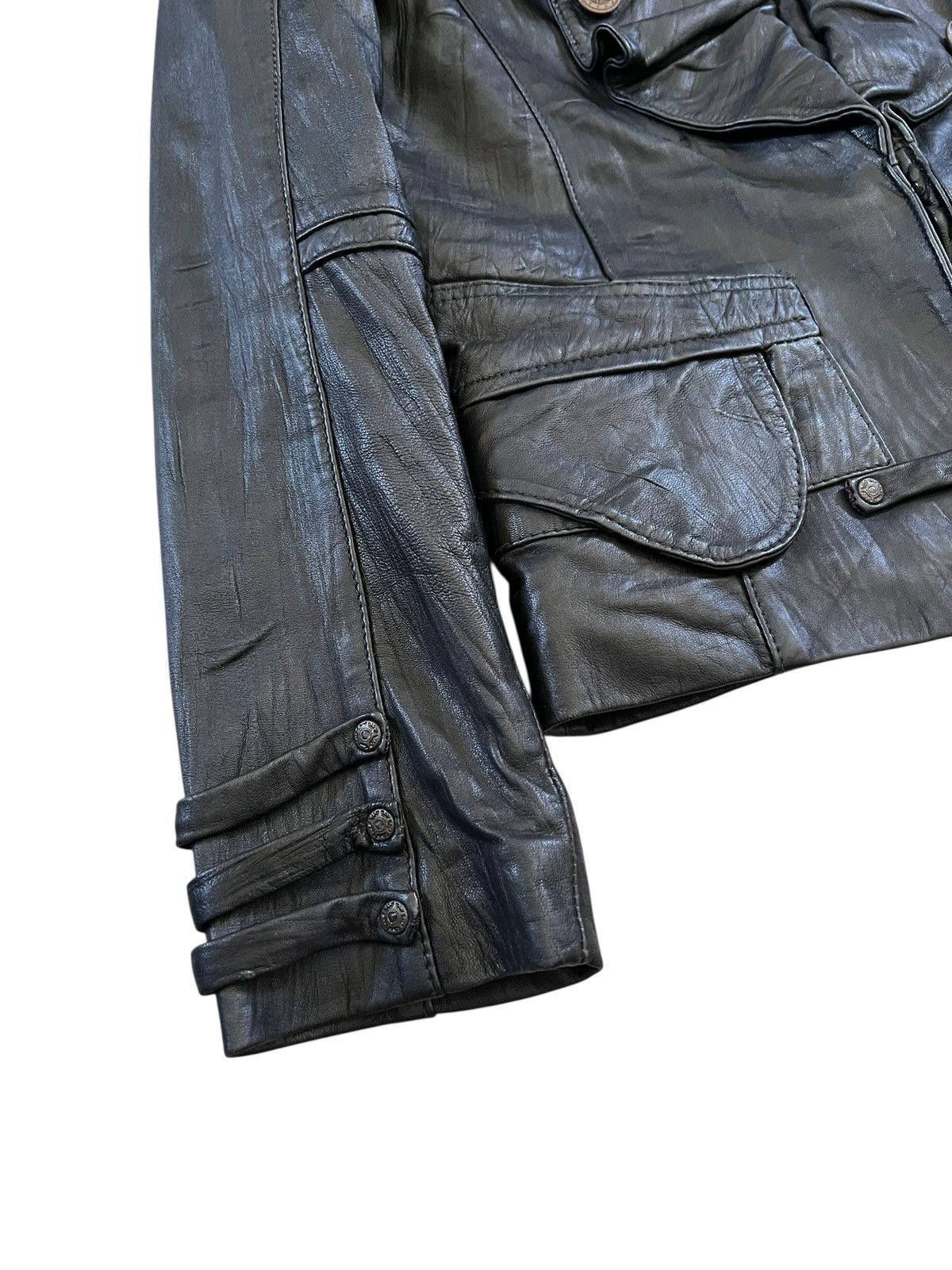 Genuine Leather Carlopik 🇮🇹 Steampunk Sheepskin Napoleon Leather Jacket Size XS / US 0-2 / IT 36-38 - 4 Thumbnail