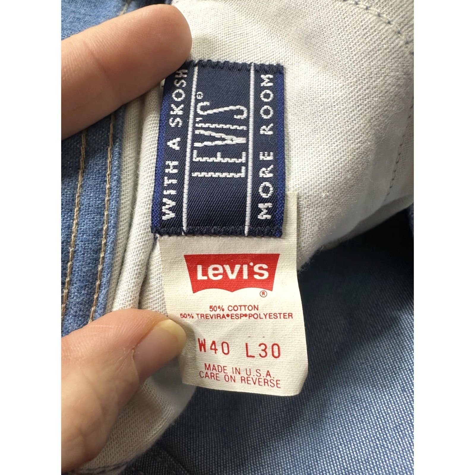 Levi's VINTAGE Levi’s Jeans 500 Series Bootcut 40x30 Mens USA Denim Blue 5-Pocket Distressed Zipper Logo Belt Loops Orange Tab Rise Mid 10-12 Inseam 30 Size US 7 / EU 40 - 4 Thumbnail