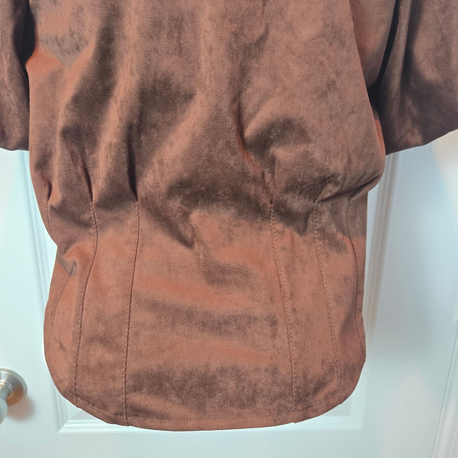 Other Bagatelle faux suede shirt sz S puff sleeves chocolate brown Size S / US 4 / IT 40 - 5 Thumbnail