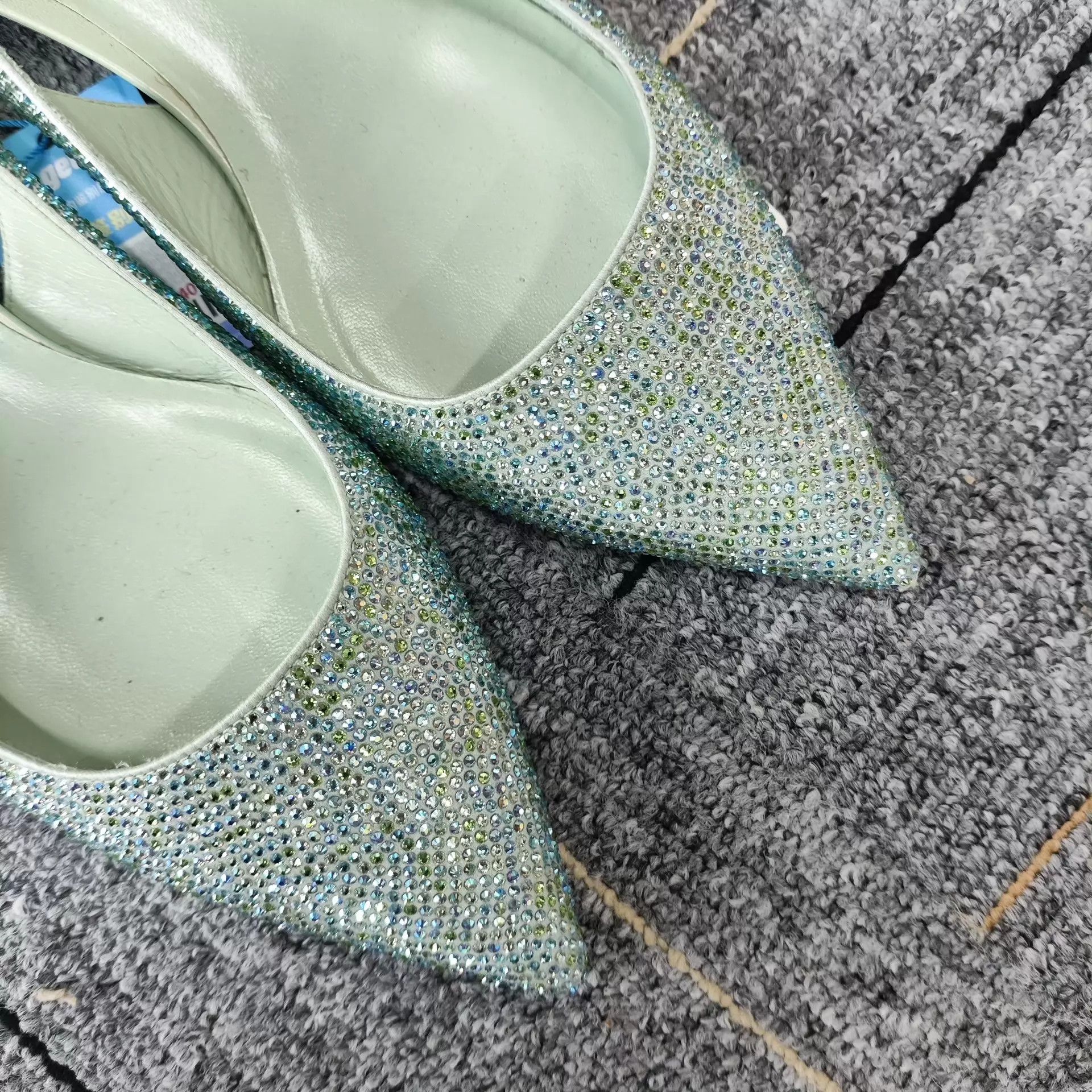 Rene Caovilla RC Rhinestone Flats Women's Green 39.5 Size US 9 / IT 39 - 3 Thumbnail