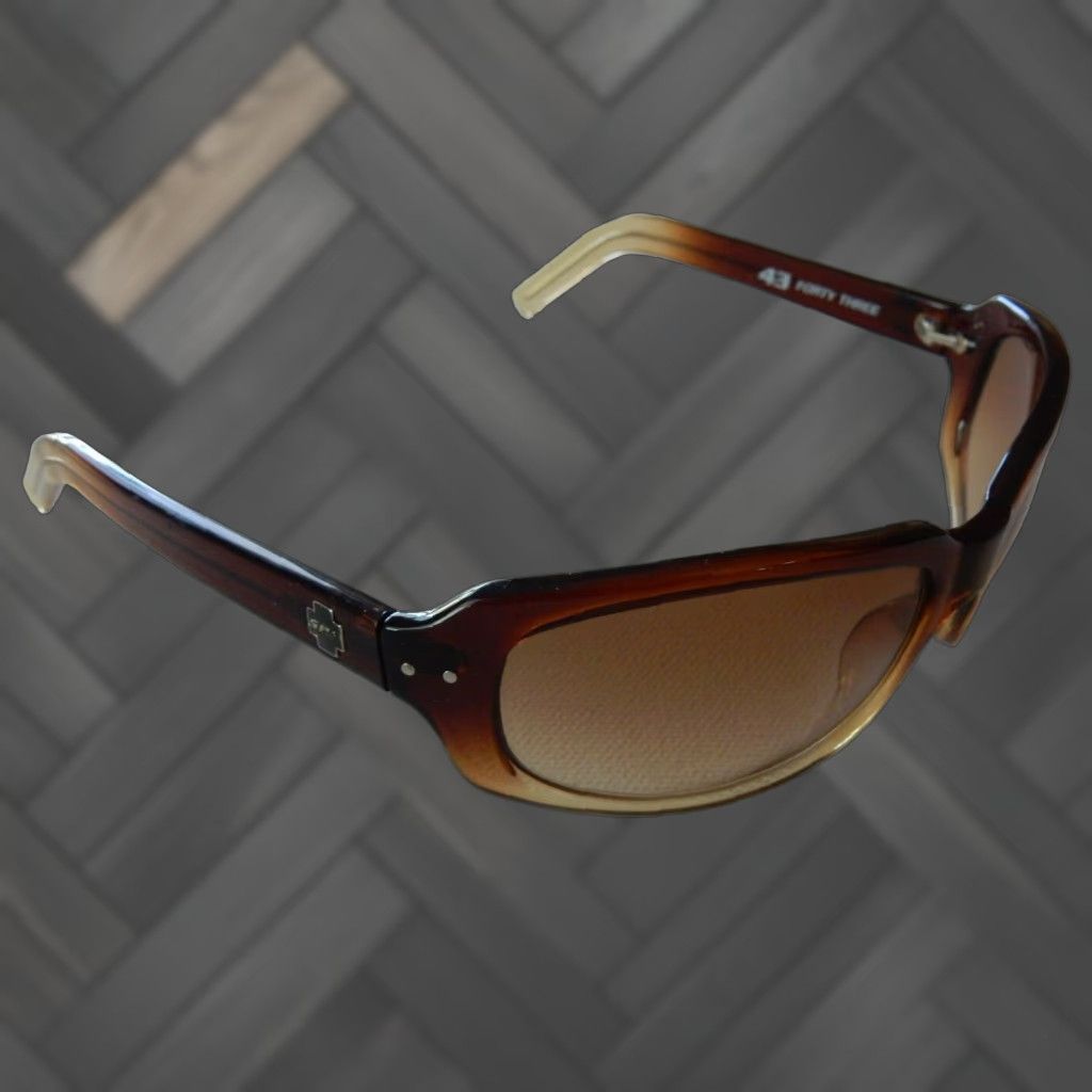 Vintage VINTAGE Spy+ Sunglasses 43mm Wrap Men Brown 021C Size ONE SIZE - 1 Thumbnail