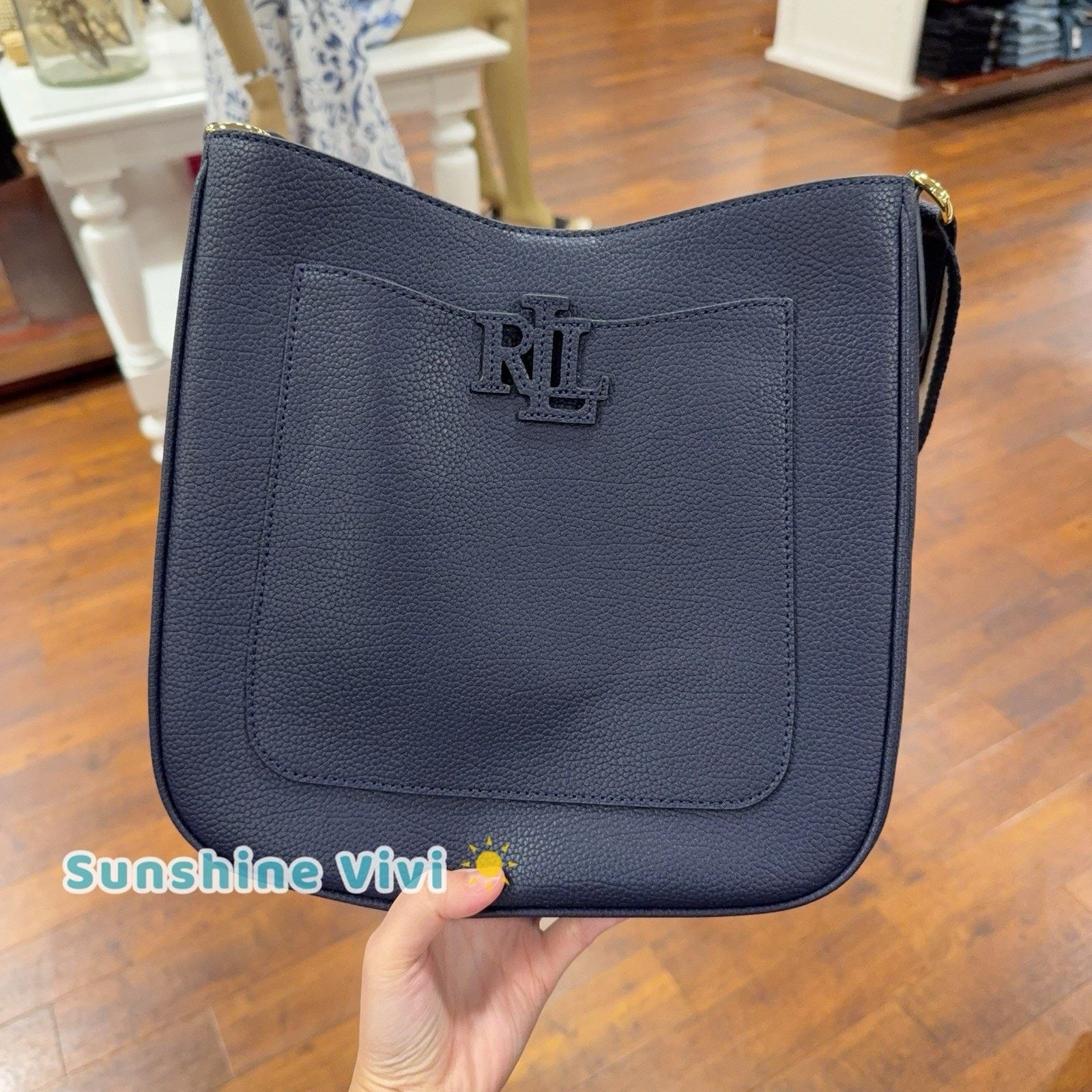 Polo Ralph Lauren NWT Lauren Ralph Lauren Cameryn Leather Small Crossbody Navy Size ONE SIZE - 1 Thumbnail