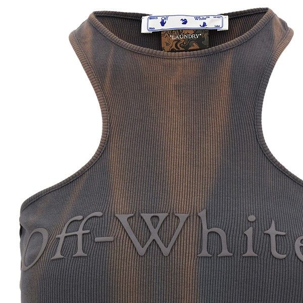 Off-White o1mle0824 Laundry Ribbed Rowing Mini Dress in Brown & Grey Size S / US 4 / IT 40 - 2 Thumbnail