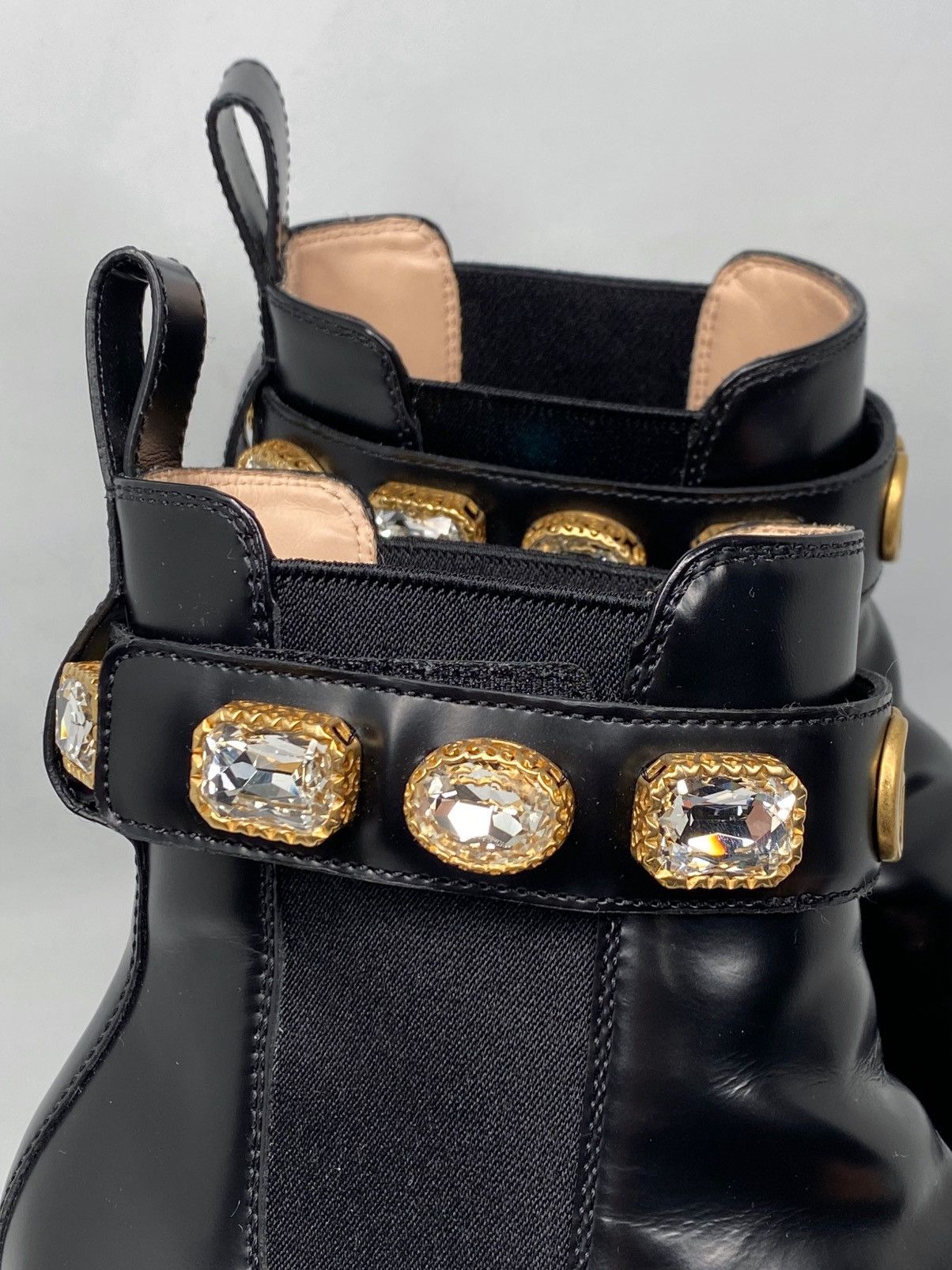 Gucci Gucci Trip Embellished Block Heel Chelsea Boots size 37.5 Size US 7.5 / IT 37.5 - 10 Thumbnail