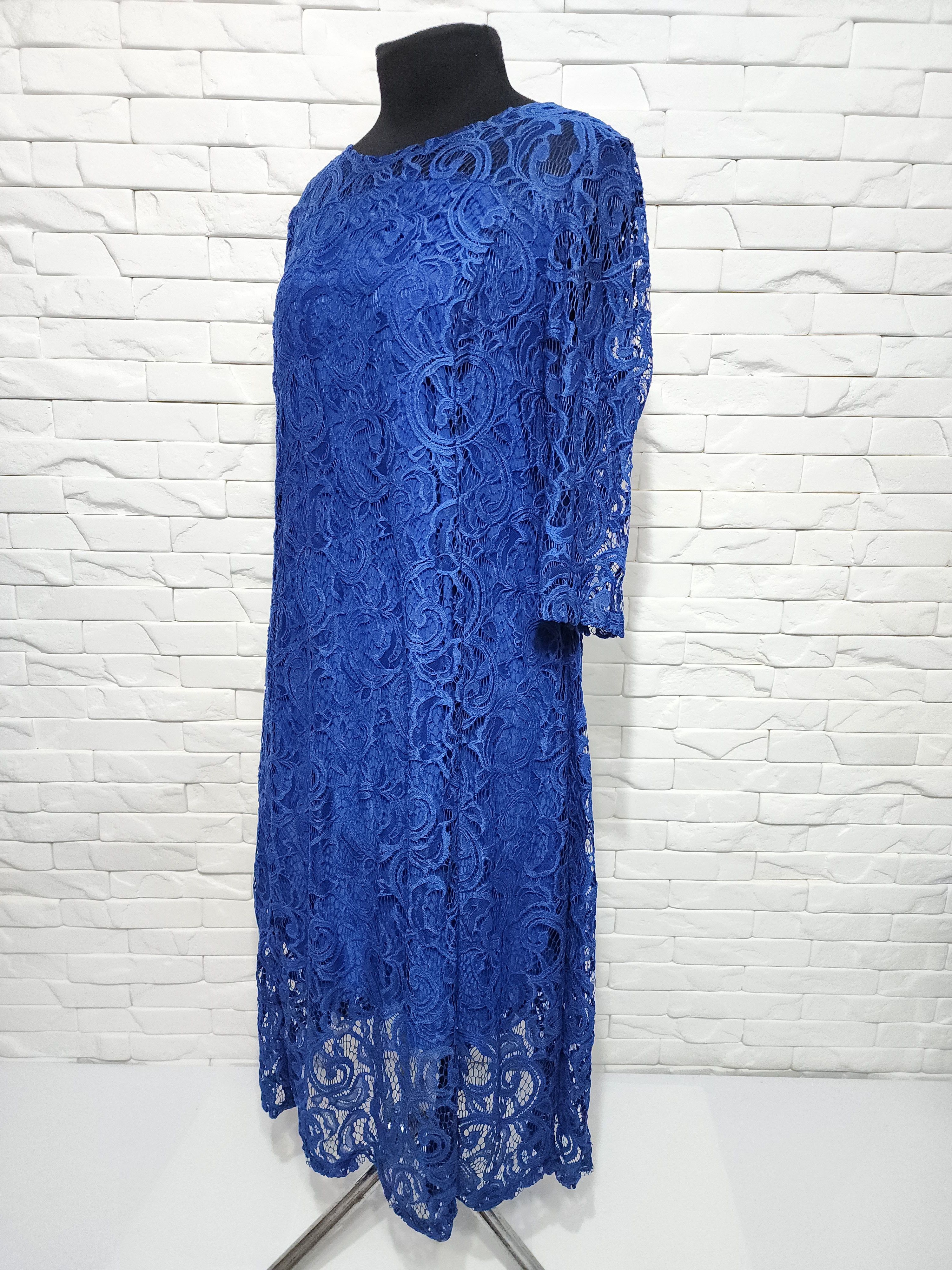 Uniqlo Women's blue guipure long dress. Size XXL / US 16-18 / IT 52-54 - 2 Thumbnail