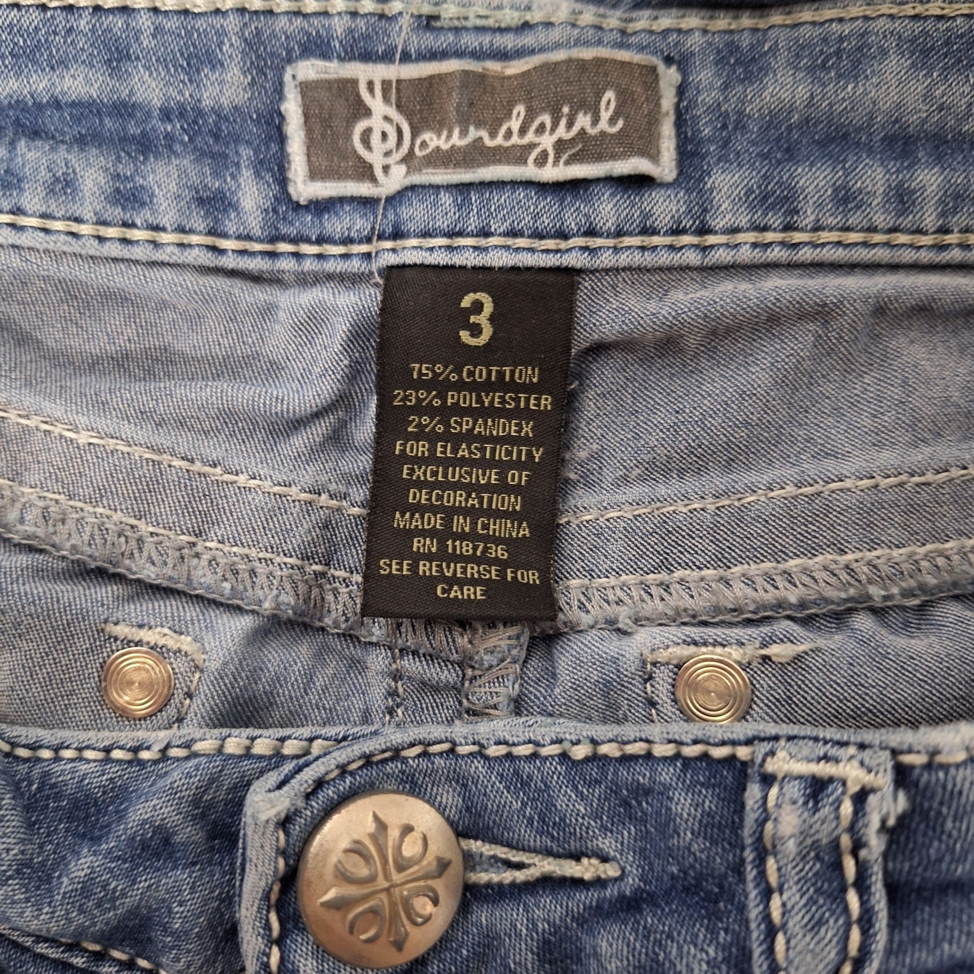 Other Soundgirl Jeans Size 3 Embroidered Cross Pocket Bootcut Low Size 28" / US 6 / IT 42 - 4 Thumbnail