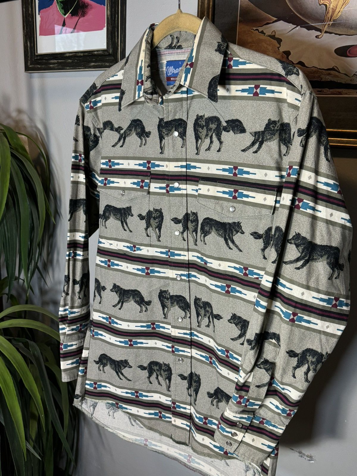 Vintage × Wrangler Vintage Aztec Wrangler Western Wear Shirt Size US S / EU 44-46 / 1 - 3 Thumbnail