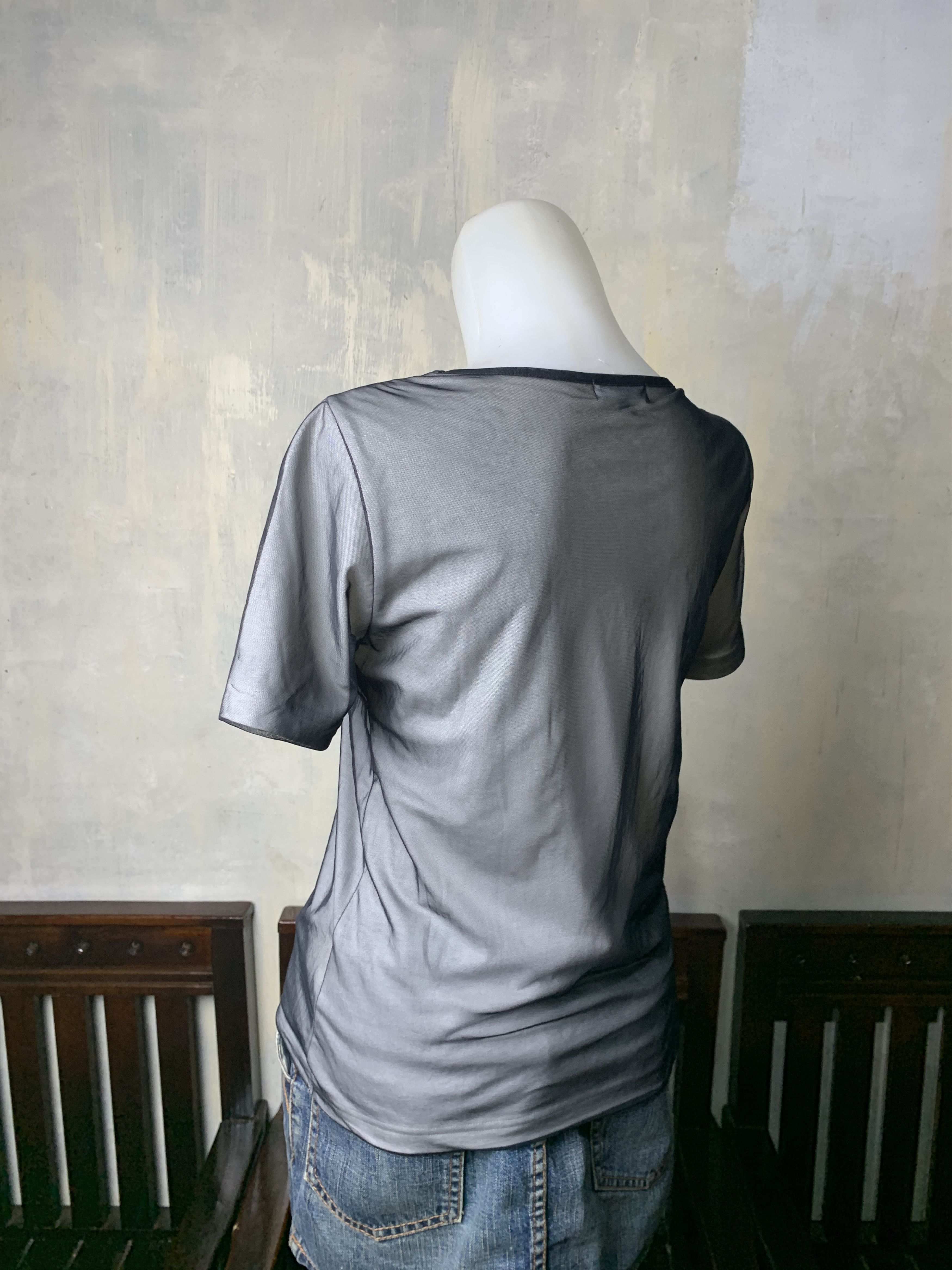 Japanese Brand Indivi Japan Mix Mesh Top (M) Size M / US 6-8 / IT 42-44 - 3 Thumbnail