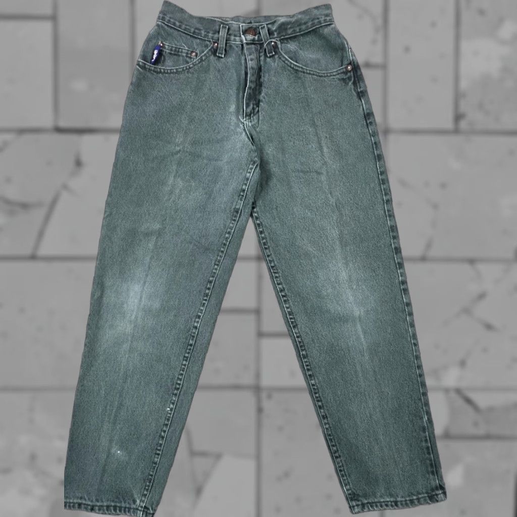 Lee Vtg Lee Jeans Mens 26x28 Green Tapered Leg Denim Made USA 90s Jeans Size US 26 / EU 42 - 1 Thumbnail
