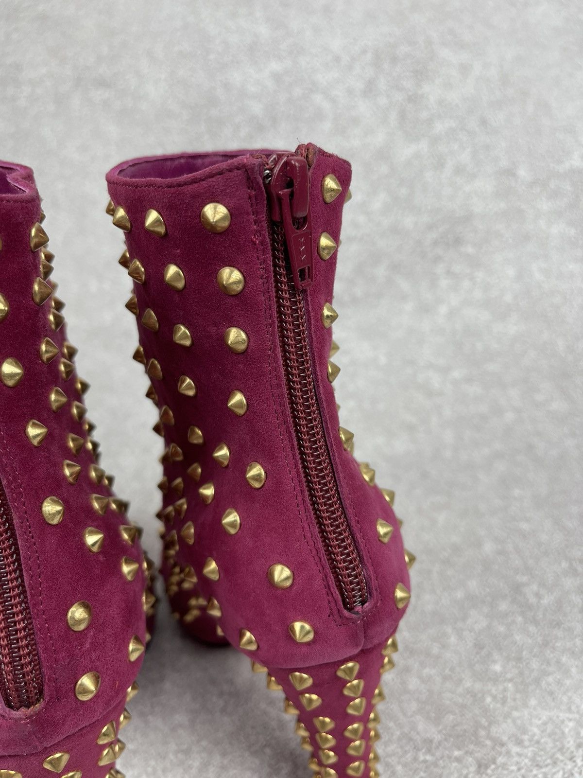 Christian Louboutin Christian Louboutin Ariella Clou Pink Suede Ankle Boots Size US 7.5 / IT 37.5 - 6 Thumbnail