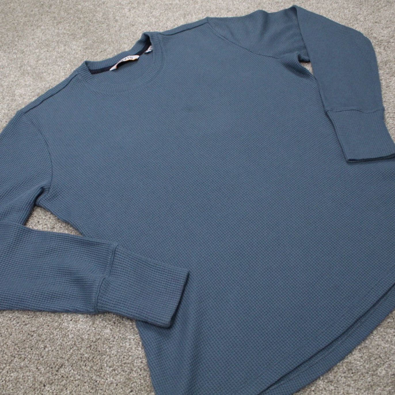 Orvis Orvis Shirt Mens Large Blue Waffle Knit Cotton/Polyester Long Sleeve Pullover Size US L / EU 52-54 / 3 - 6 Thumbnail
